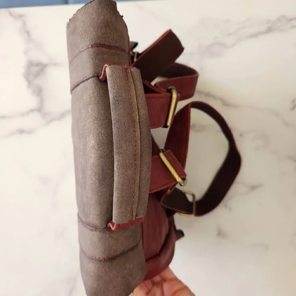 My brother John steampunk little boys backpack burgundy Cherry Brown